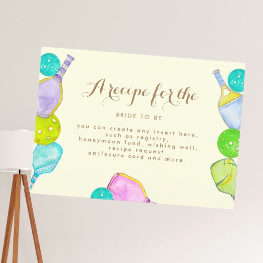 スポーツ愛好家の水彩画　ピックルボールにインスパイアされたウェディング エンクロージャーカード