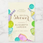 スポーツ愛好家の水彩画　ピックルボールにインスパイアされたウェディング フードラベル (シングルラベル)