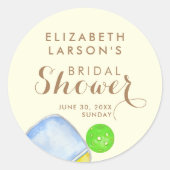 スポーツ愛好家の水彩画　ピックルボールにインスパイアされたウェディング ラウンドシール (正面)