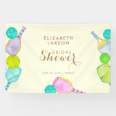 スポーツ愛好家の水彩画　ピックルボールにインスパイアされたウェディング 横断幕 (横)