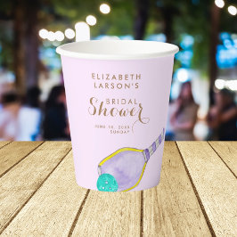 スポーツ愛好家の水彩画　ピックルボールにインスパイアされたウェディング 紙コップ