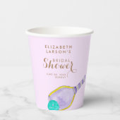 スポーツ愛好家の水彩画　ピックルボールにインスパイアされたウェディング 紙コップ (正面)