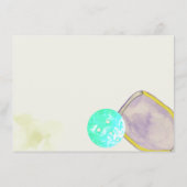 スポーツ愛好家の水彩画 ピックルボールにインスパレーションされたウェディング エンクロージャーカード (裏面)