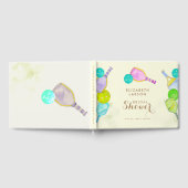 スポーツ愛好家の水彩画 ピックルボールにインスパレーションされたウェディング ゲストブック (全面)