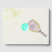 スポーツ愛好家の水彩画 ピックルボールにインスパレーションされたウェディング ゲストブック (裏面)