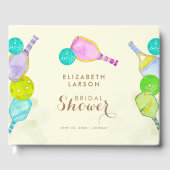 スポーツ愛好家の水彩画 ピックルボールにインスパレーションされたウェディング ゲストブック (正面)