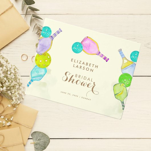 スポーツ愛好家の水彩画 ピックルボールにインスパレーションされたウェディング ゲストブック