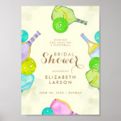 スポーツ愛好家の水彩画 ピックルボールにインスパレーションされたウェディング ポスター (正面)