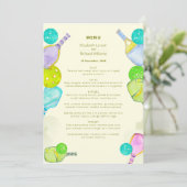 スポーツ愛好家の水彩画 ピックルボールにインスパレーションされたウェディング メニュー (スタンド正面)