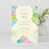 スポーツ愛好家の水彩画 ピックルボールにインスパレーションされたウェディング 招待状 (スタンド正面)