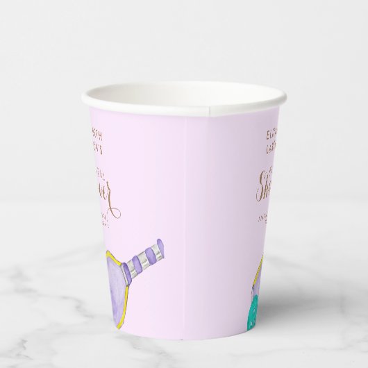 スポーツ愛好家の水彩画 ピックルボールにインスパレーションされたウェディング 紙コップ (右)