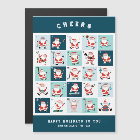 スポーツ愛好家クリスマスギフトカード マグネット招待状 (正面/裏面)