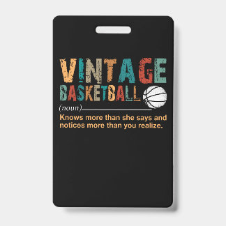 スポーツ愛好家 |レトロヴィンテージバスケットボールの定義 バッジ
