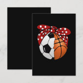 スポーツ愛好家 | FootballとBasketball Together 招待状 (正面/裏面)