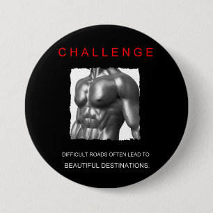 スポーツ成功のやる気を起こさせる挑戦ゴール 缶バッジ