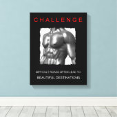 スポーツ成功やる気を起こさせる挑戦引用文 キャンバスプリント (インサイチュ (ウッドフロア))