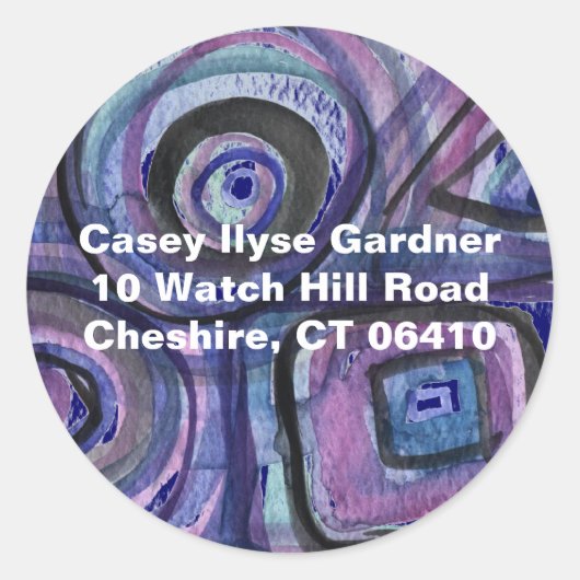 スポーツ抽象芸術ユダヤ人REPLY RETURNスタンプ可能 ラウンドシール (正面)