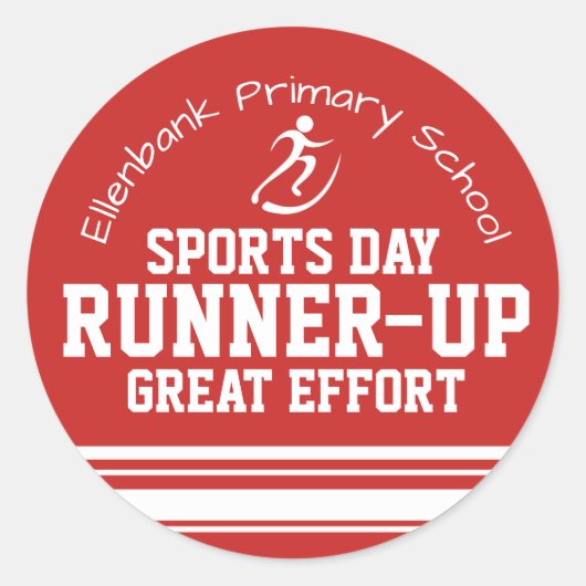 スポーツ日準優勝素晴らし努力赤賞 ラウンドシール (正面)