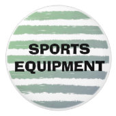スポーツ機器グリーングレー水カラーストライプ セラミックノブ (正面)