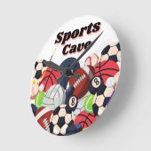 スポーツ洞窟壁時計 ラウンド壁時計 (傾斜)