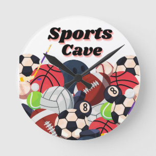 スポーツ洞窟壁時計 ラウンド壁時計