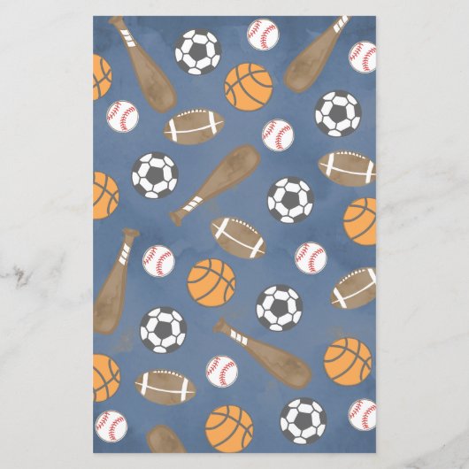 スポーツ海軍ブルーの子供たちが手紙の筆記用紙を並べた (裏面)