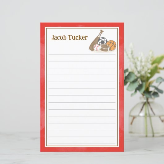 スポーツ海軍赤い子供が手紙の筆記用紙を並べた (スタンド正面)