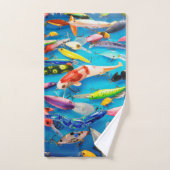 スポーツ漁師魚釣りルズフックオンブルー バスタオルセット (ハンドタオル)