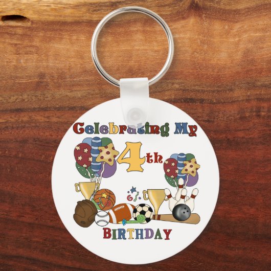 スポーツ熱狂する第4期Tシャツとギフト向け キーホルダー (正面)