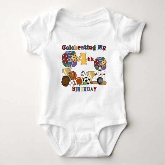 スポーツ熱狂する第4期Tシャツとギフト向け ベビーボディスーツ (正面)