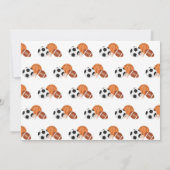 スポーツ生まれテーマ2ボール少年バースデーパーティー写真 サンキューカード (裏面)