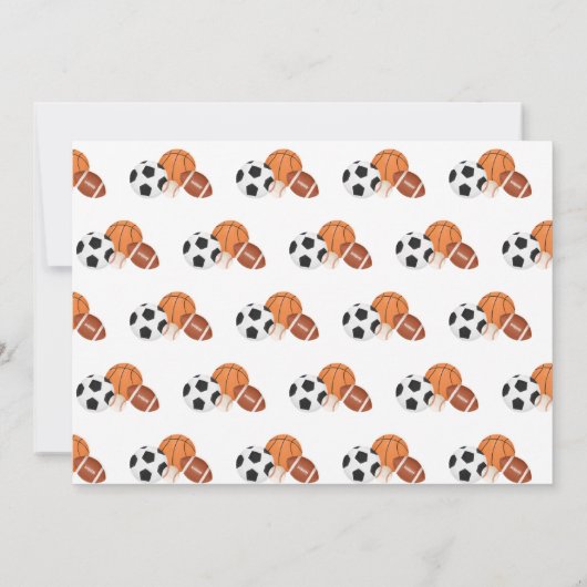 スポーツ生まれテーマ2ボール少年バースデーパーティー写真 サンキューカード (裏面)