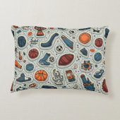 スポーツ用パターン(の模様が)ある枕 アクセントクッション (裏面)