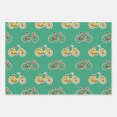 スポーツ用ヴィンテージ自転車。レトロバイクパターン ラッピングペーパーシート (正面3)