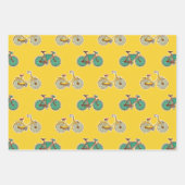 スポーツ用ヴィンテージ自転車。レトロバイクパターン ラッピングペーパーシート (正面2)