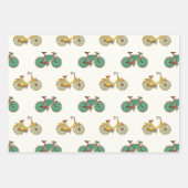 スポーツ用ヴィンテージ自転車。レトロバイクパターン ラッピングペーパーシート (正面)