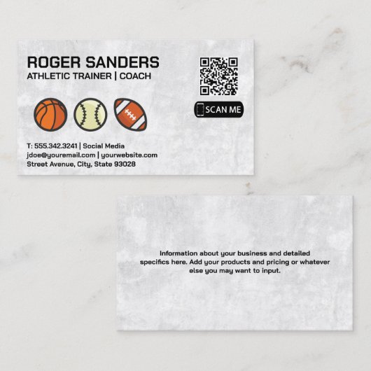 スポーツ用具 | QR名刺 名刺 (正面/裏面)