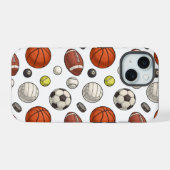 スポーツ用品の模様 iPhone 15ケース (裏面横)