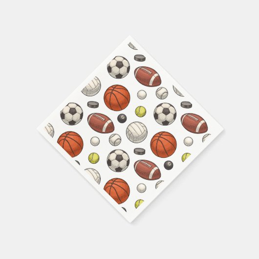 スポーツ用品パターン スタンダードカクテルナプキン (角)