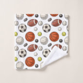 スポーツ用品パターン バスタオルセット (ウォッシュタオル)