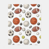 スポーツ用品パターン フリースブランケット (正面)