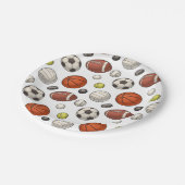 スポーツ用品パターン ペーパープレート (アングル)