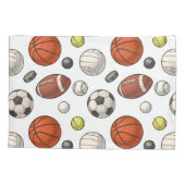 スポーツ用品パターン 枕カバー (裏面-左)