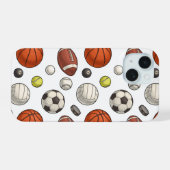 スポーツ用品パターン iPhone 15ケース (裏面横)