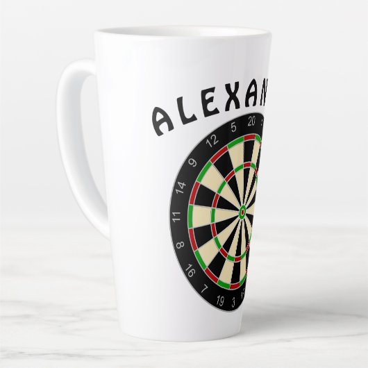 スポーツ用品 – Dartboard 1 カフェラテマグ (左アングル)