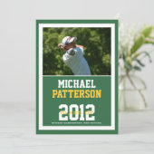 スポーツ男子 フォト 卒業パーティー オーダーメイド 招待状 (スタンド正面)