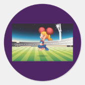 スポーツ界のキュートなチアリーダー ラウンドシール (正面)