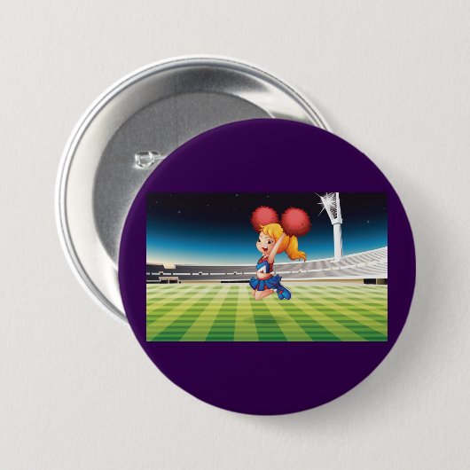 スポーツ界のキュートなチアリーダー 缶バッジ (正面&裏面)