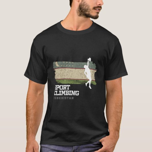 スポーツ登山ウズベキスタン登山者ボルト登山 Tシャツ (正面)