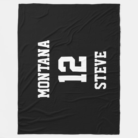 スポーツ白黒カパーソナライズされたラーLRG毛布 フリースブランケット (正面)